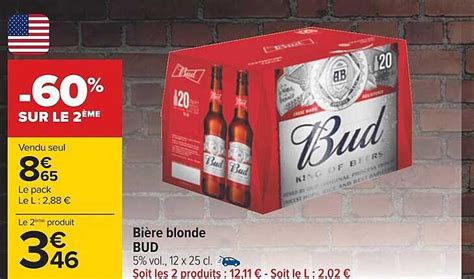 Promo Bière Blonde Bud chez Carrefour iCatalogue fr