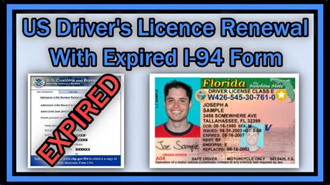 Usa Driver S Licence Renewal With Expired I And I C Form Florida