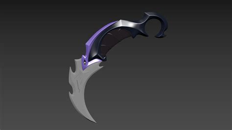 STL File Reaver 2 0 Karambit Valorant Knife 3D Printing Template To