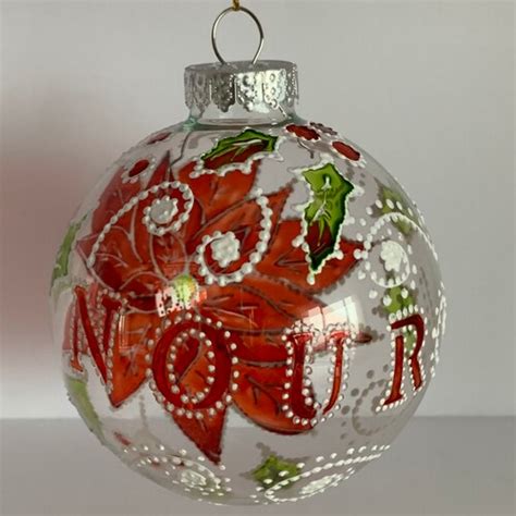 Personalized Hand Painted Glass Ball Christmas Tree Ornament Etsy