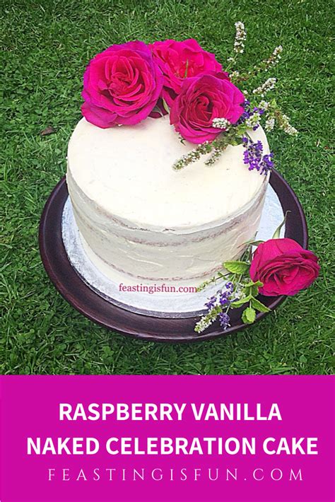 Raspberry Vanilla Naked Celebration Cake Feasting Is Fun