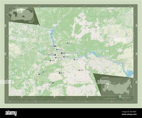 nizhegorod region  russia open street map locations  names  major cities   region