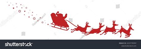 Santa Sleigh Silhouette Santa Sleigh Isolated Stock Vector (Royalty ...