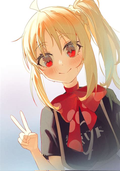 Safebooru 1girl Bangs Blonde Hair Bocchi The Rock Bow Closed Mouth