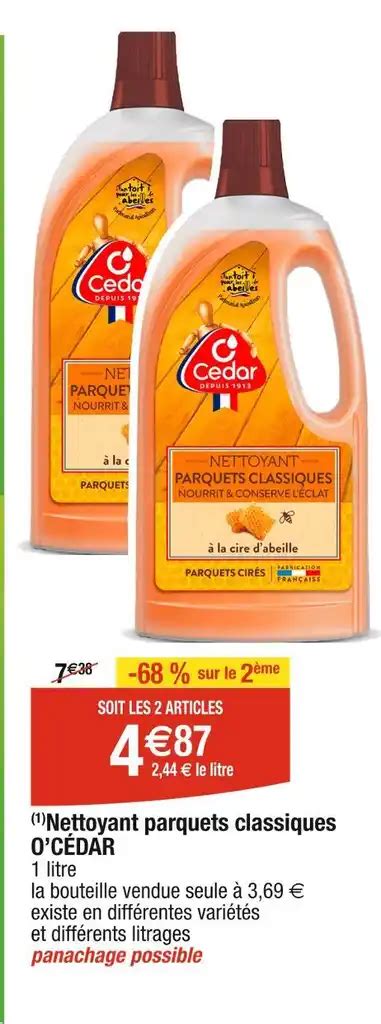 Promo OCÉDAR 1 Nettoyant parquets classiques chez Cora