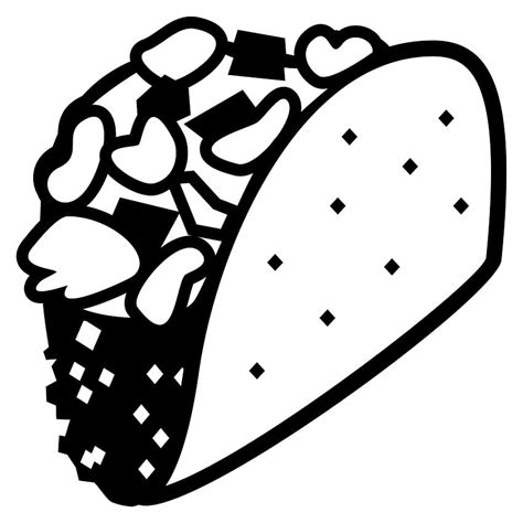 Taco Coloring Page Food Coloring Pages Taco Clip Art Taco Drawing ...