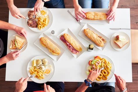 Overhead Shot Of Plate With Food Stock Photo Image Of Fattening Food