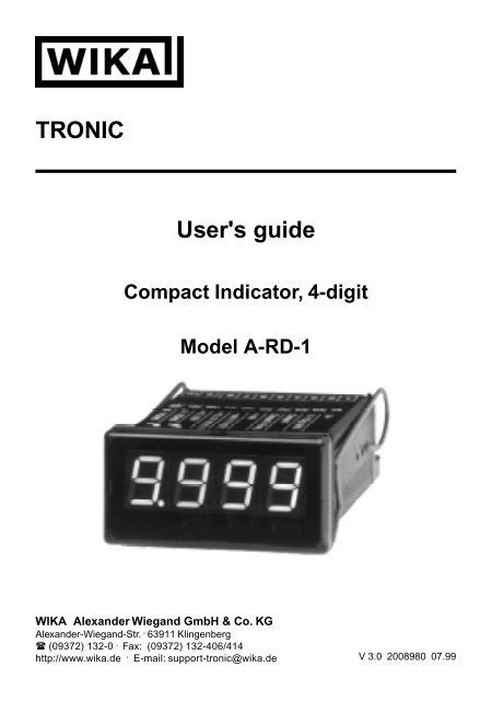 Tronic User S Guide Wika