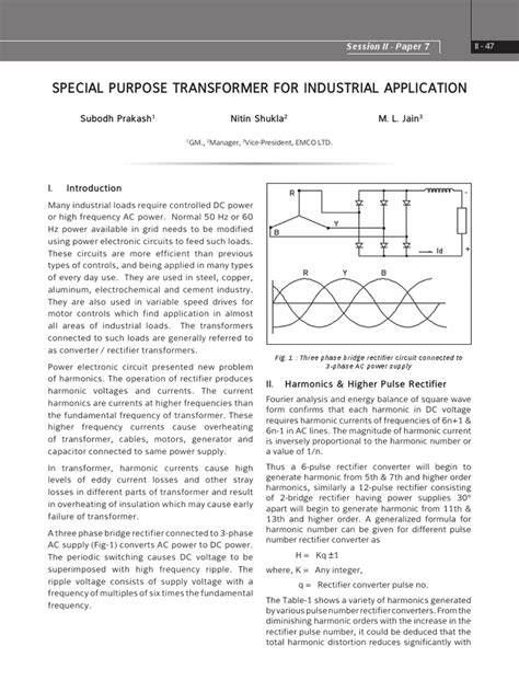 Special Purpose Transformer For Industrial Application | PDF ...