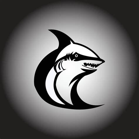 Vector illustration of a shark in color silhouette 25385936 Vector Art ...