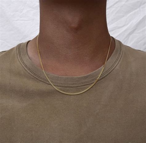 2mm 18k Gold Chain Necklace Mens Gold Curb Chain Gold Chains Etsy New