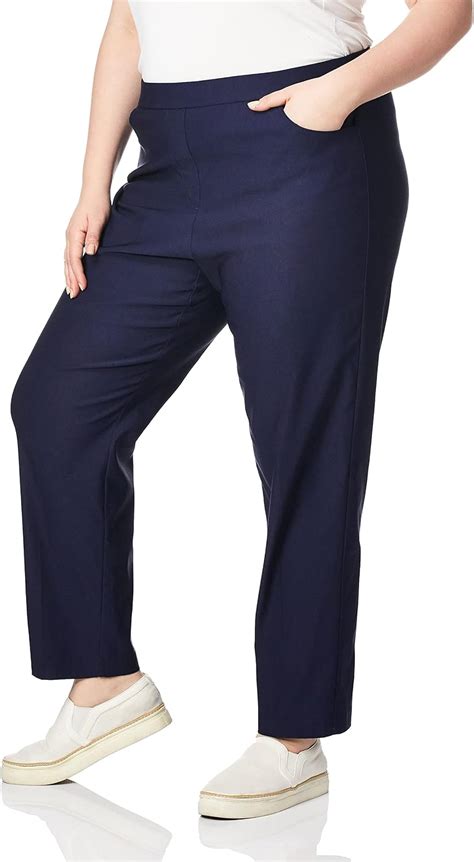 Alfred Dunner Womens Allure Slimming Plus Size Short Stretch Pants