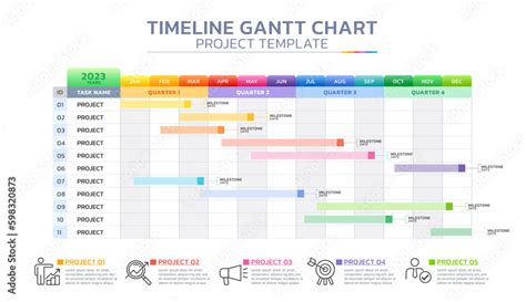 timeline gantt chart infographic template background Stock Vector | Adobe Stock