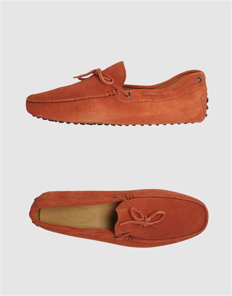 Tod S Tods Moccassins In Red For Men Khaki Lyst