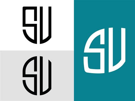 Creative Initial Letters Sv Logo Designs Bundle Vector Art At