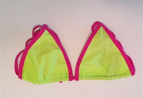 Sex Neckholder Triangel String Tanga Bikini Neonpink Neongr N Gogo S M L Ebay