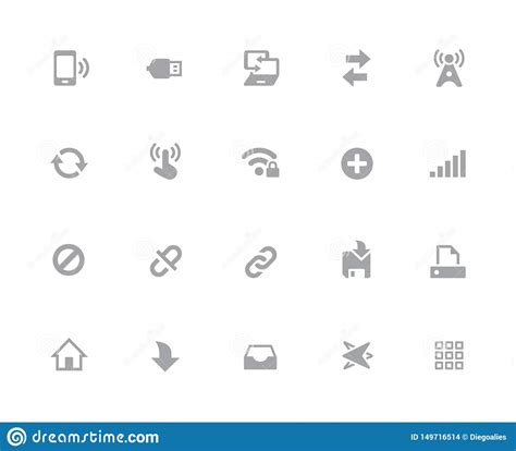 Web Mobile Icons Pixels Icons White Series Stock Vector