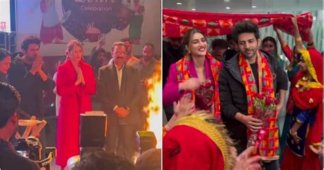 Shehzada Stars Kartik Aaryan And Kriti Sanon Celebrate Lohri In Punjab See Video