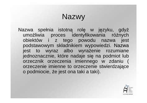 Pdf Logika Tryb Zgodno Ci Nazwy Ze Wzgl Du Na