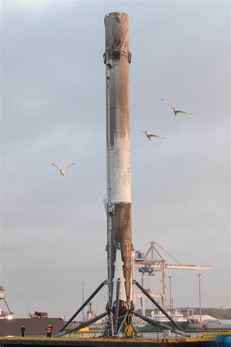 Slow-shutter pan of first flown Falcon 9 Block 5 booster as it returns ...