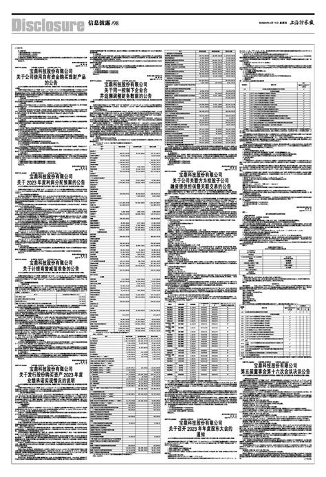 2024年04月11日 第98版：信息披露 上海证券报