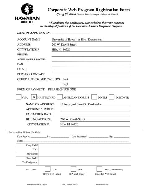 Fill Free Fillable Forms University Of Hawaii At Hilo