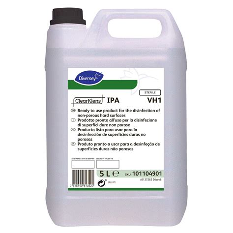 Clearklens Ipa Vh1 4x5l Sterile Isopropyl Alcohol For Disinfection In Cleanrooms Diversey