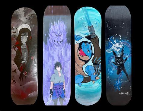 Hand Painted Anime Skateboard Deck For Unique Anime Home Decor Etsy