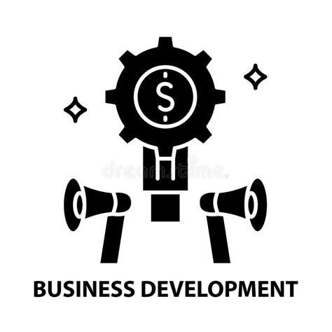 Business Development Icon Black Vector Sign With Editable Strokes