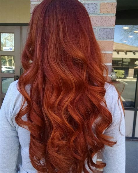 Red And Copper Balayage Color Created By Chelsea At Jamies Hair Design In Thousand Oaks Ca 805