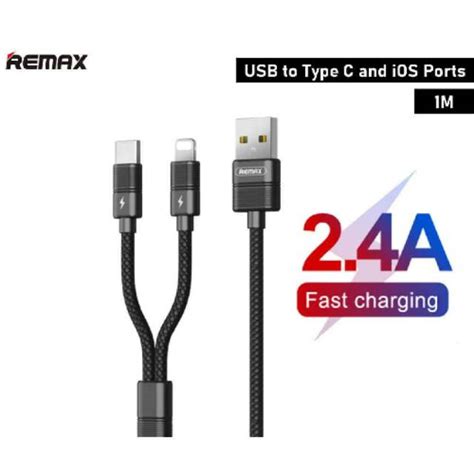 Jual Remax Giri 2 In 1 Kabel USB Type C Lightning 2 4A Shopee Indonesia