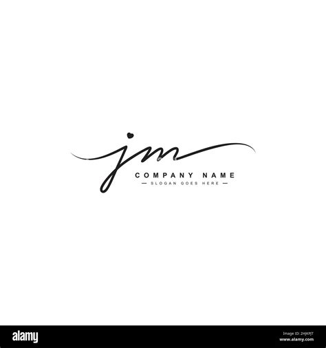 Initial Letter Jm Logo Hand Drawn Signature Style Logo Minimal