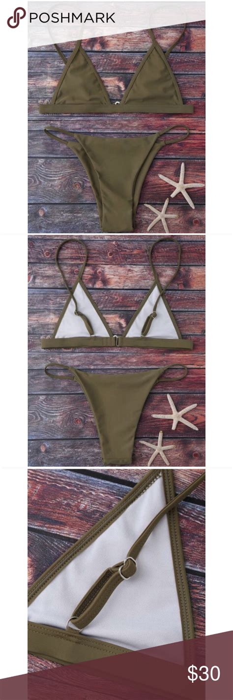 Army Green Bikini Brand New Never Worn Swim Bikinis Army Green Bikini