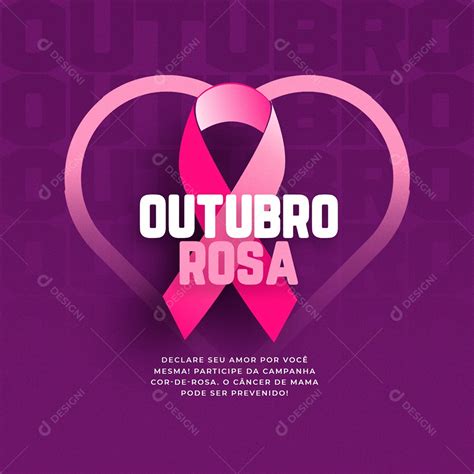 Declare seu Amor por Você mesma Outubro Rosa Social Media PSD Editável