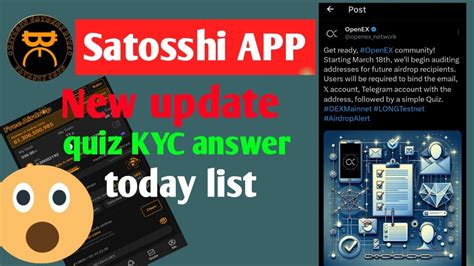 Oex Coin Withdrawal Update Satoshi Quiz Kyc Answers Oex Coin New