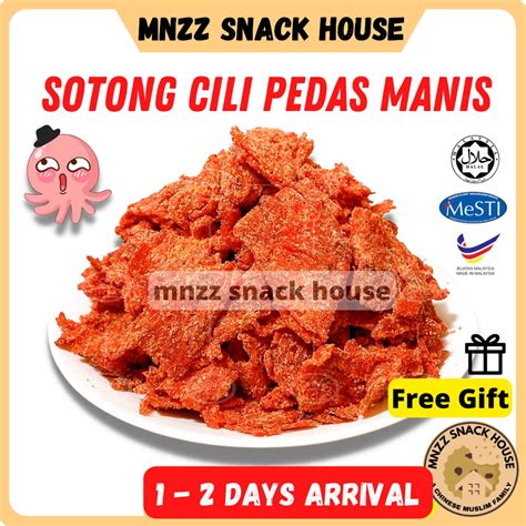 Free Gift Halal Sotong Cili Pedas Manis Kering Pangkor Merah Gula