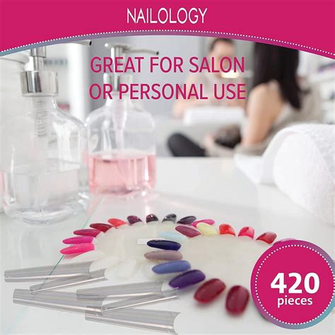 Extra Long Clear Square Nail Tips by Nailology - 360 Piece Acrylic False Nail Extension Tips