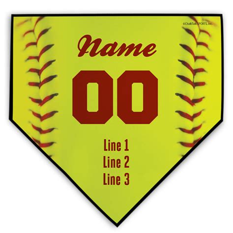 Softball Personalized Softball Stitches Home Plate Plaque | ChalkTalkSPORTS