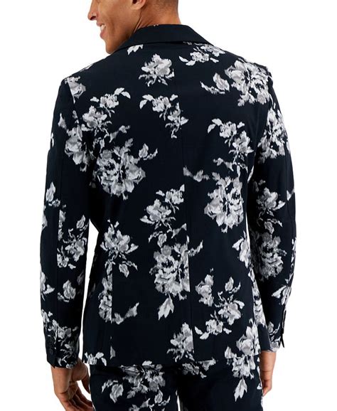 I N C International Concepts Mens Slim Fit Floral Suit Jacket