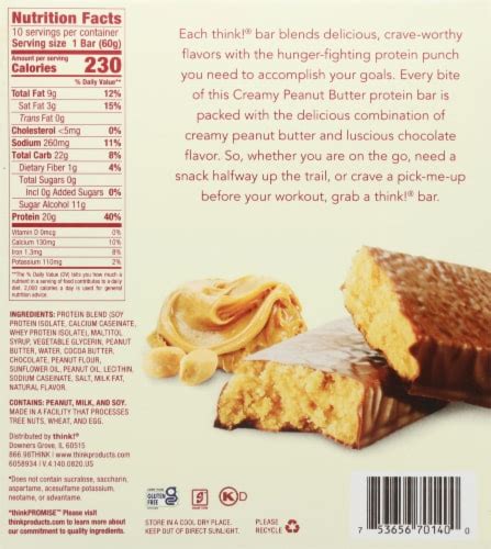 Think High Protein Creamy Peanut Butter Bars 10 Ct King Soopers