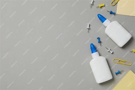 Premium Photo | Concept of different office stationery with glue