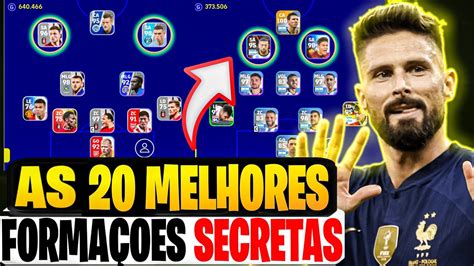 AS 20 MELHORES FORMAÇÕES SECRETAS DO EFOOTBALL 2023 MOBILE YouTube