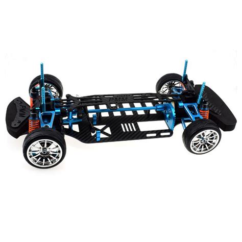 1 10 Aluminium Alloy Metal Carbon Fiber Chassis Kit Rc Car Frame Parts