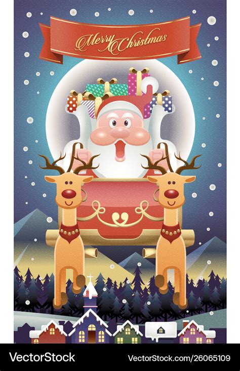 Merry christmas ecard Royalty Free Vector Image