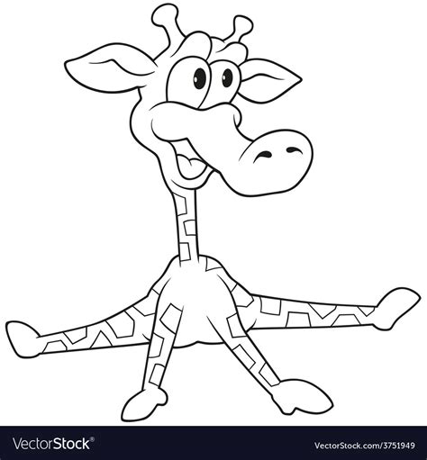 Cartoon Funny Giraffe Sitting Isolated Royalty Free Vector Hot Sex