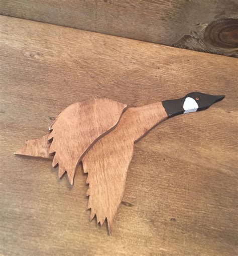 Goose Decoration Canadian Goose Decor Flying Good Decoration Wood Goose ...