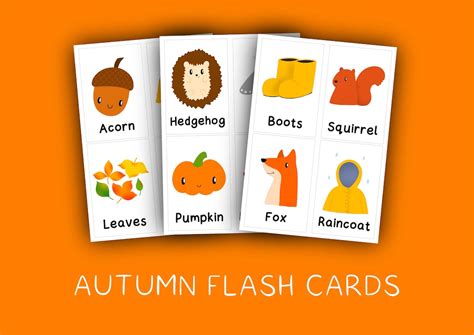 Autumn Flashcards Printable Flashcards For Home And School Etsy