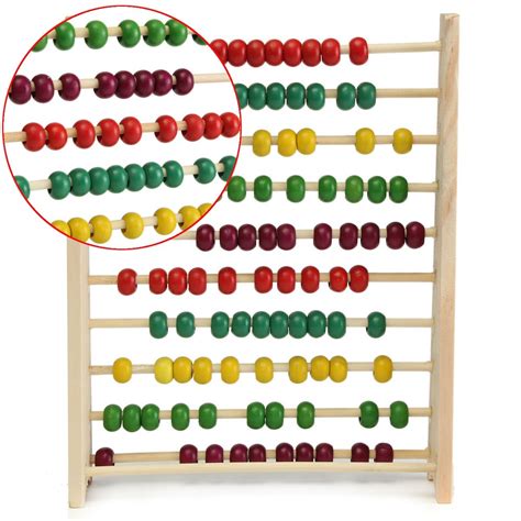 New 100 Beads Wooden Abacus Counting Number Preschool Kid Math Learning