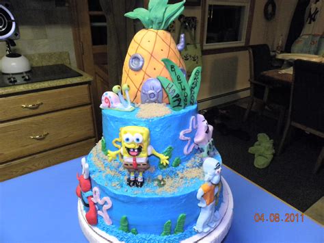 Spongebob theme cake | 100% Edible Bottom tier: Chocolate ca… | Flickr