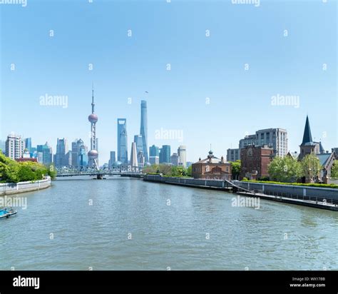 Shanghai Landscape Of Suzhou River Stock Photo Alamy